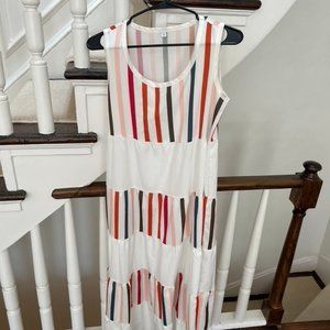 Soft, microfiber fabric striped dress